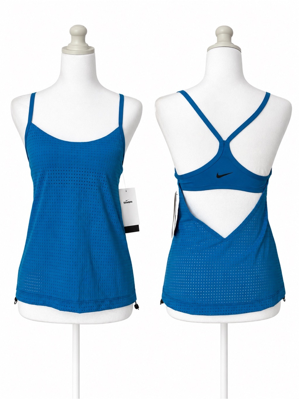 Nike Bright Blue Perforated Swim Tank size S